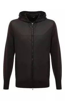 Шерстяной кардиган с кожаной отделкой Loro Piana