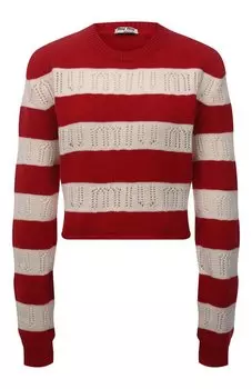 Шерстяной пуловер Miu Miu