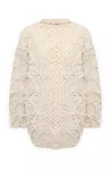 Шерстяной свитер с отделкой перьями Valentino