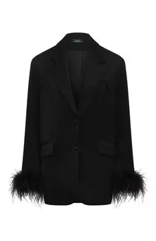 Шерстяной жакет с отделкой перьями Akhmadullina