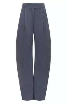 Шерстяные брюки с отделкой стразами The Attico