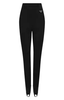 Шерстяные брюки со штрипка Prada