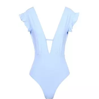 Слитный купальник с оборками и открытой спиной Beth Richards