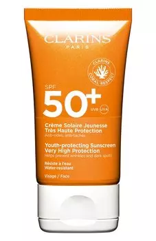 Солнцезащитный крем для лица против морщин SPF 50+ Creme Solaire Jeunesse (50ml) Clarins