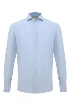 Сорочка из хлопка и льна Brunello Cucinelli