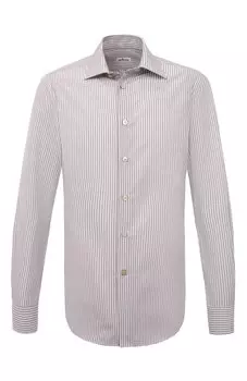 Сорочка из хлопка и льна Kiton