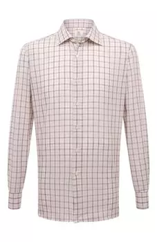 Сорочка из хлопка и льна Luigi Borrelli