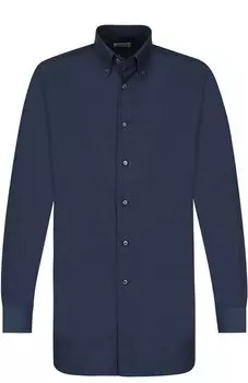 Сорочка из смеси хлопка и кашемира с воротником button down Brioni