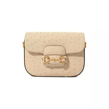 Сумка 1955 Horsebit mini из кожи страуса Gucci