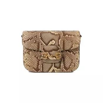 Сумка 1955 Horsebit small из кожи питона Gucci