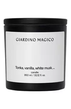 Свеча Tonka, Vanilla, White Musk, … (950ml) Giardino Magico