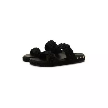 Текстильные шлепанцы Rockstud Torchon Valentino