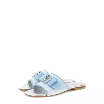 Текстильные шлепанцы с бантом и глиттером Simonetta