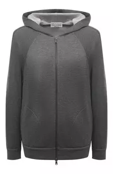 Толстовка из хлопка и шелка Brunello Cucinelli