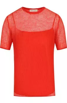 Топ фактурной вязки с круглым вырезом Mansur Gavriel