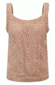 Топ из хлопка и шелка Elie Saab