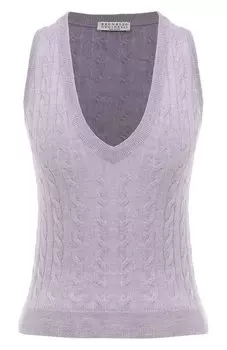 Топ из хлопка и шерсти Brunello Cucinelli