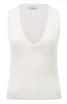 Топ из хлопка и шерсти Brunello Cucinelli