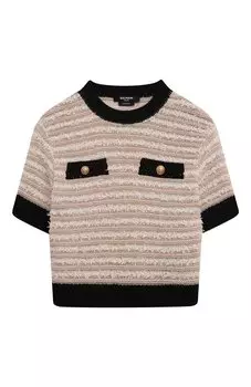 Топ из хлопка и вискозы Balmain