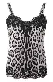 Топ из шелка и хлопка Dolce & Gabbana