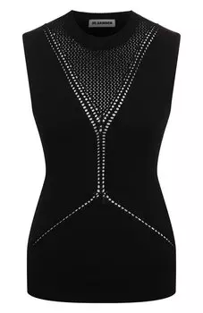 Топ из шерсти и хлопка Jil Sander