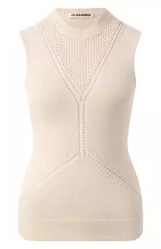 Топ из шерсти и хлопка Jil Sander