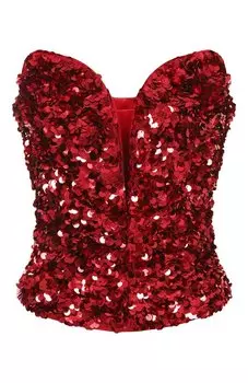 Топ-корсет с отделкой пайетками self-portrait