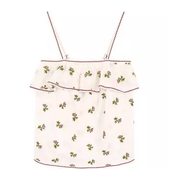 Топ на тонких бретельках с вышивкой Les Coyotes de Paris