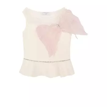 Топ с декоративным бантом и отделкой из страз Monnalisa