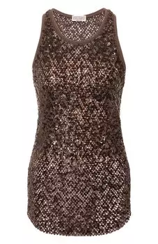 Топ с отделкой пайетками Brunello Cucinelli