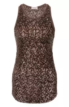 Топ с отделкой пайетками Brunello Cucinelli