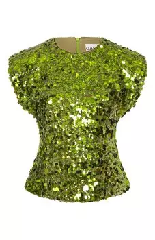 Топ с отделкой пайетками Ganni