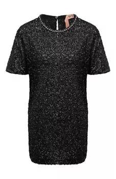 Топ с отделкой пайетками и стразами N21