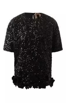 Топ с отделкой пайетками N21
