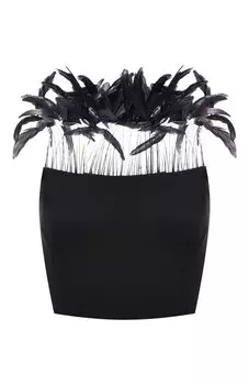 Топ с отделкой перьями Giuseppe di Morabito