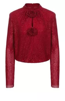 Топ с отделкой стразами self-portrait