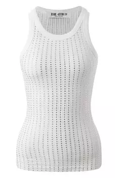 Топ с отделкой стразами The Attico