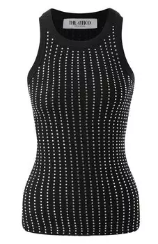 Топ с отделкой стразами The Attico