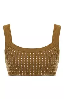 Топ с отделкой стразами The Attico