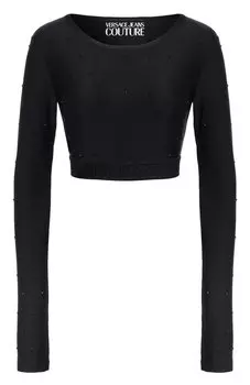Топ с отделкой стразами Versace Jeans Couture