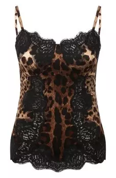 Топ из шелка и хлопка Dolce & Gabbana