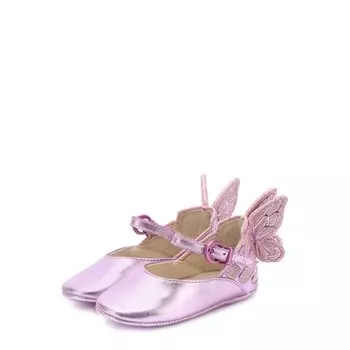 Туфли из металлизированной кожи с аппликацией Sophia Webster Mini