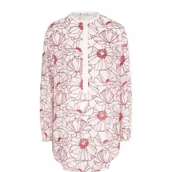 Удлиненная шелковая блузка с принтом Loro Piana