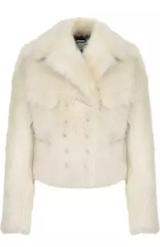 Укороченная шуба с кожаной отделкой Chlo