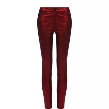 Укороченные кожаные брюки-скинни RTA