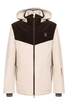 Утепленная куртка с отделкой из вельвета Brunello Cucinelli