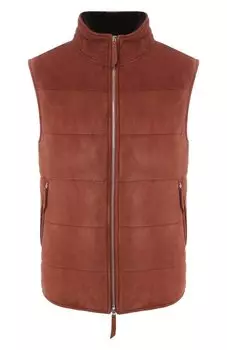 Утепленный жилет из кожи Andrea Campagna