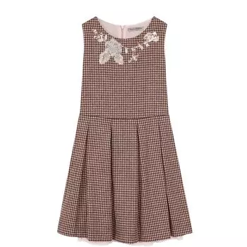 Вязаное платье с защипами и декором из пайеток Ermanno Scervino