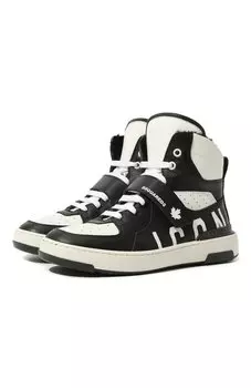 Высокие кеды из кожи Dsquared2
