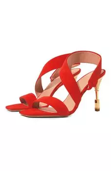 Замшевые босоножки Moneta Balmain